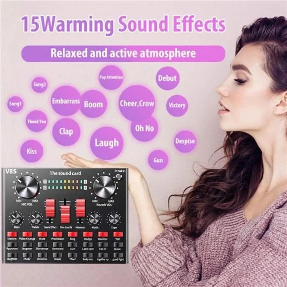 Podcast Equipment Bundle, BM800 Condenser Microphone Bundle with Live Sound Card